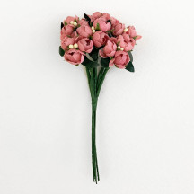 Bundle of Dusty Pink Fabric Flower Buds ~ Austria ~ 1/4"